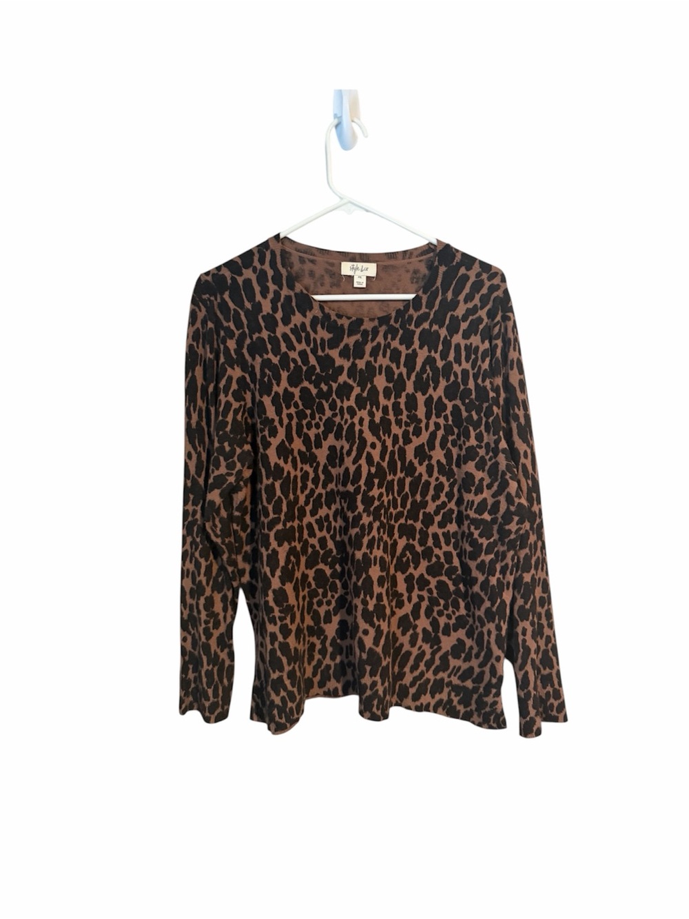 Style & Co Leopard Cheetah Print Sweater Twee